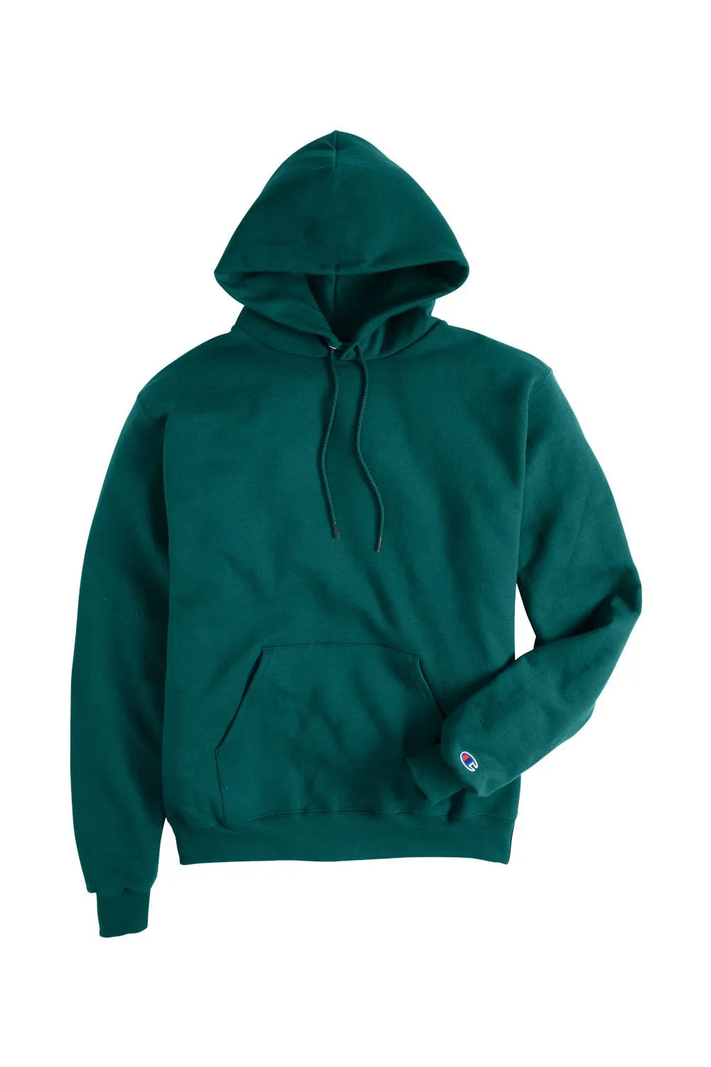 Champion Mens Double Dry Eco Moisture Wicking Fleece Hooded Sweatshirt Hoodie w/ Pouch Pocket - Emerald Green