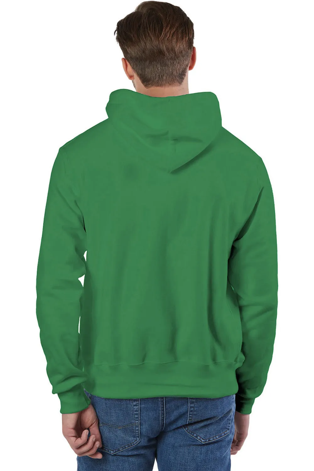 Champion Mens Shrink Resistant Hooded Sweatshirt Hoodie w/ Pouch Pocket - Kelly Green