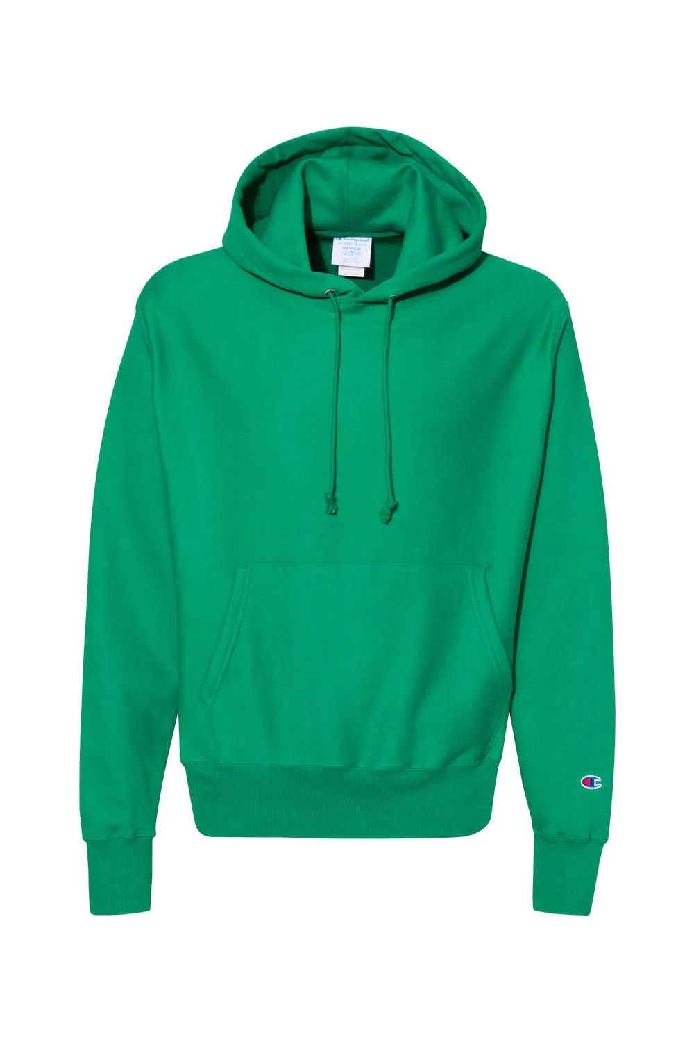 Champion Mens Shrink Resistant Hooded Sweatshirt Hoodie w/ Pouch Pocket - Kelly Green