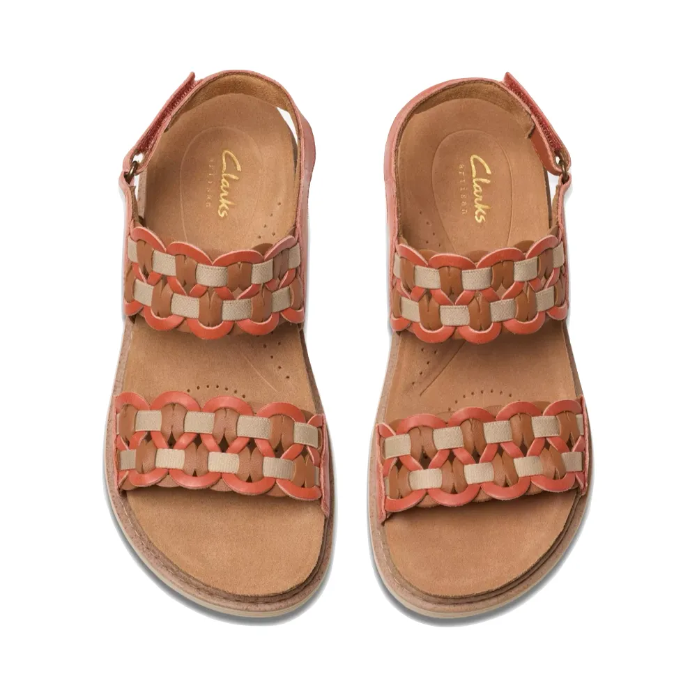 Clarks Women's Arwell Glide Sandal in Orange Combination