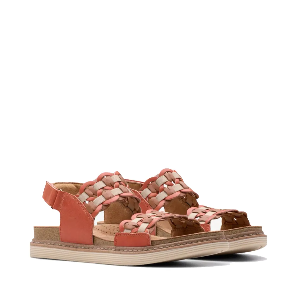 Clarks Women's Arwell Glide Sandal in Orange Combination