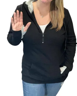 Classic Black Half Zip Hoodie