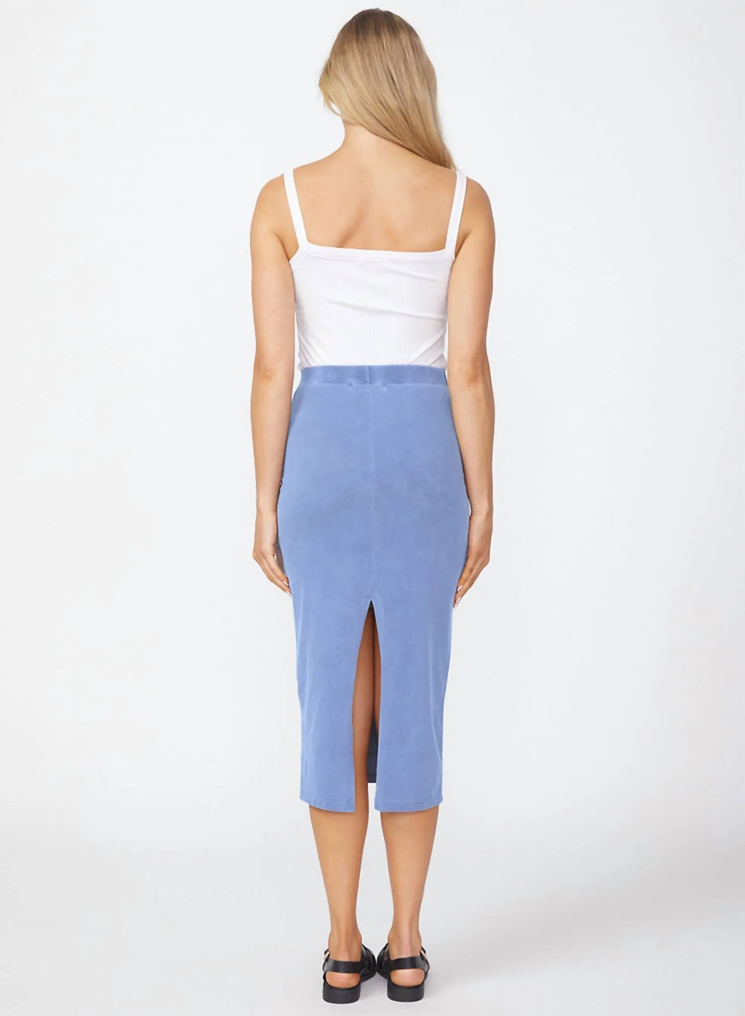 Cloud Jersey Midi Skirt In Sea