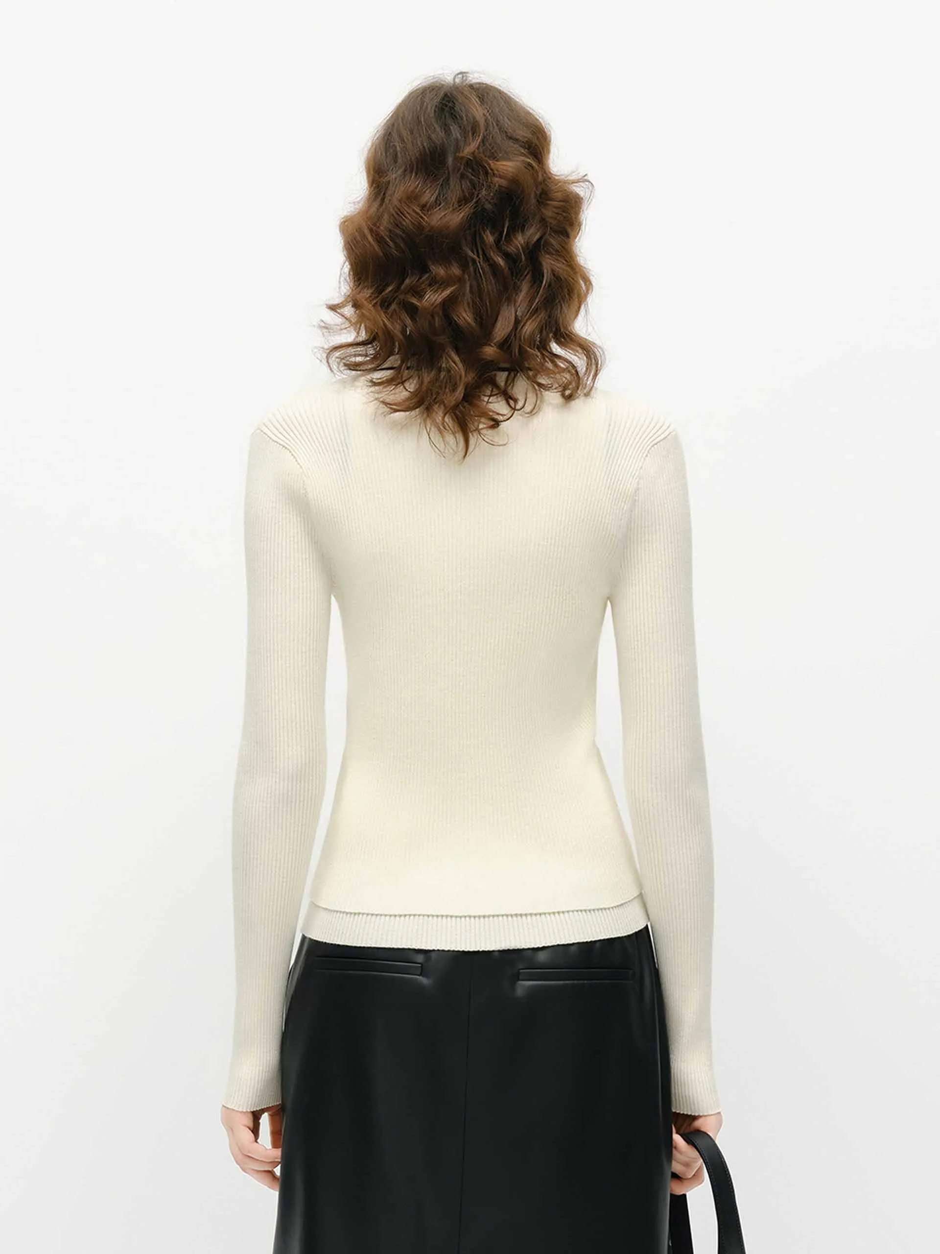 Contrast Placket Knit Cardigan