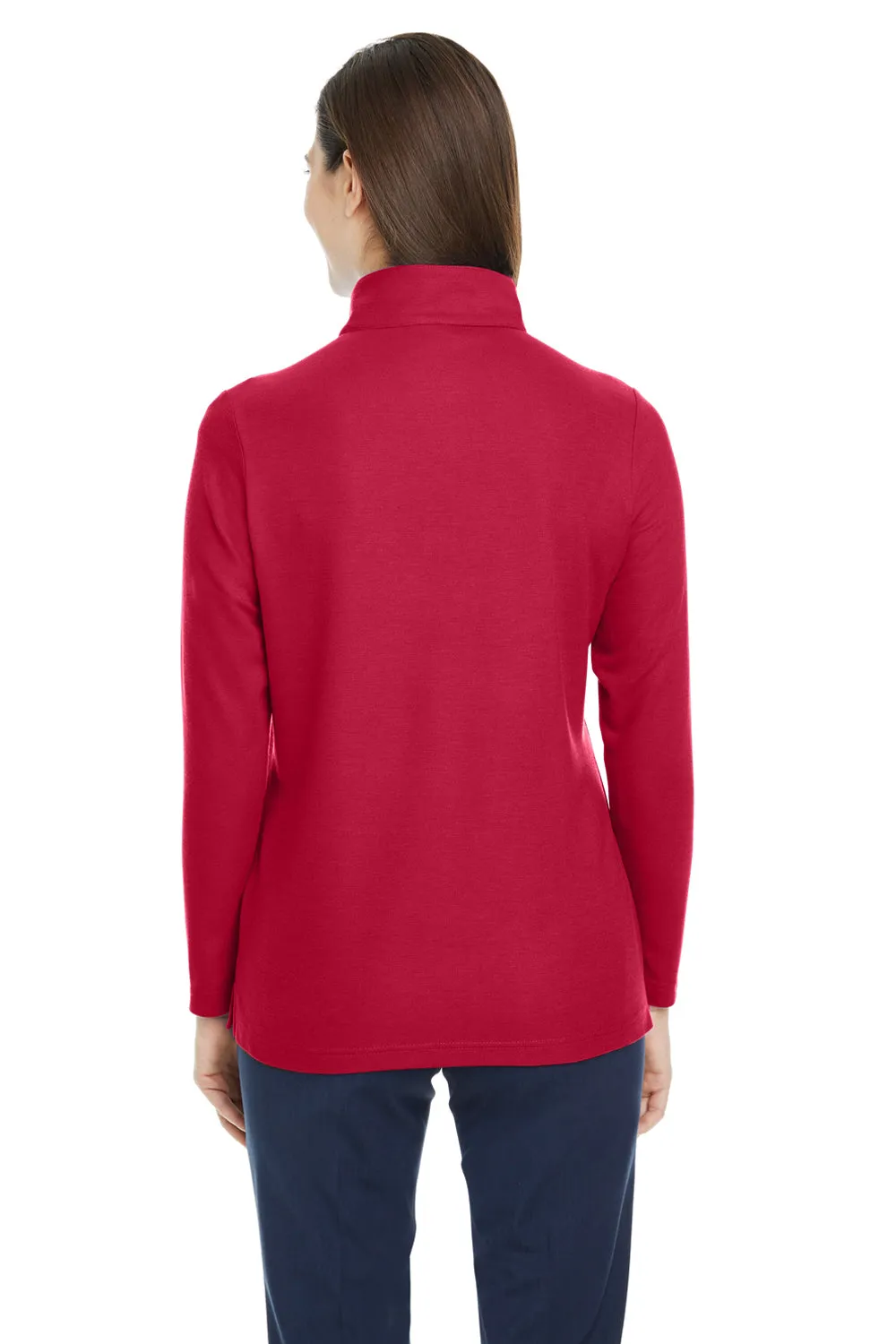 Core 365 Womens Fusion ChromaSoft Performance Moisture Wicking Pique 1/4 Zip Sweatshirt - Classic Red