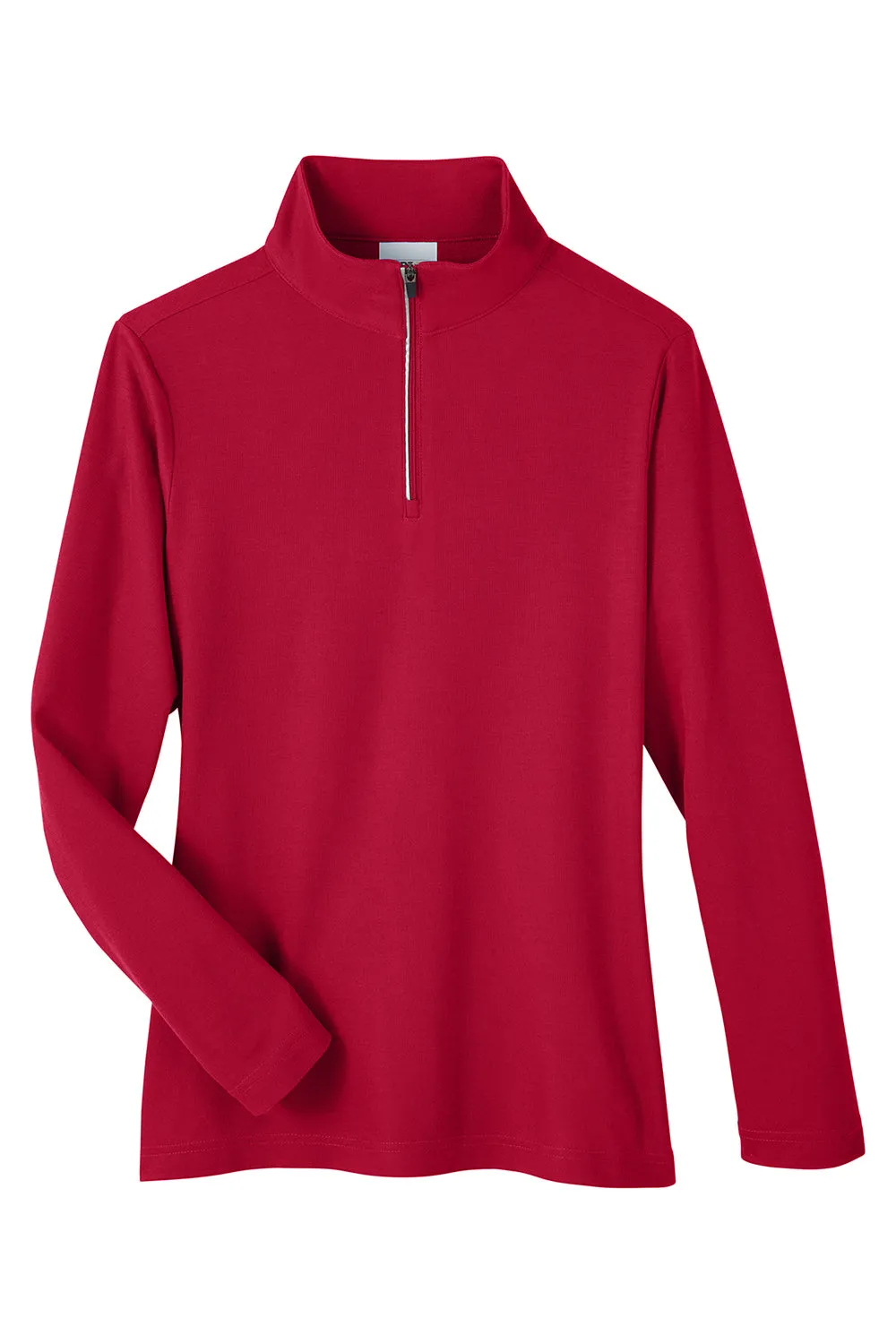 Core 365 Womens Fusion ChromaSoft Performance Moisture Wicking Pique 1/4 Zip Sweatshirt - Classic Red