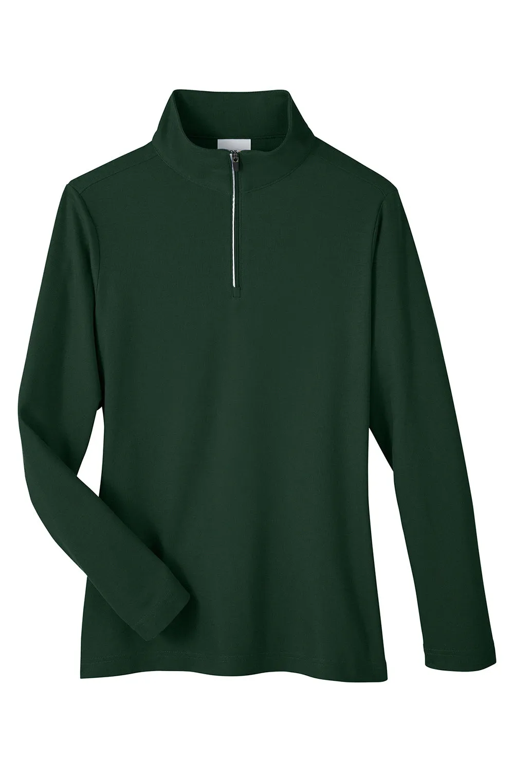 Core 365 Womens Fusion ChromaSoft Performance Moisture Wicking Pique 1/4 Zip Sweatshirt - Forest Green