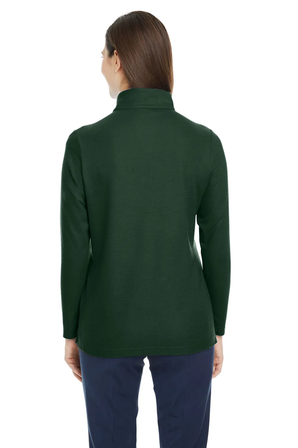 Core 365 Womens Fusion ChromaSoft Performance Moisture Wicking Pique 1/4 Zip Sweatshirt - Forest Green