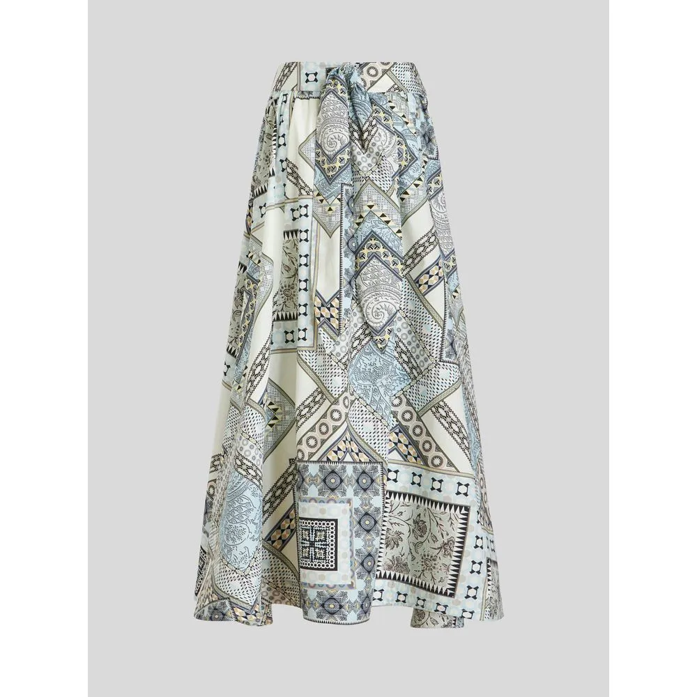 Cotton Skirt With Patchwork Pattern