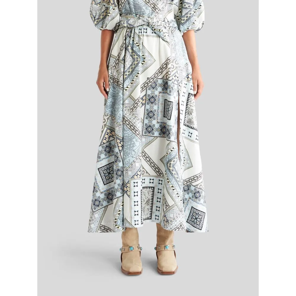 Cotton Skirt With Patchwork Pattern