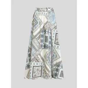 Cotton Skirt With Patchwork Pattern