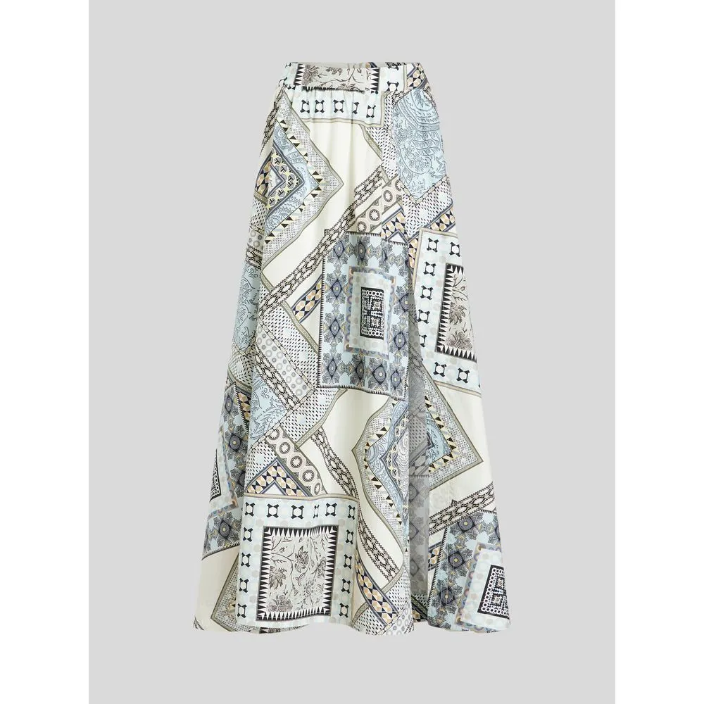 Cotton Skirt With Patchwork Pattern