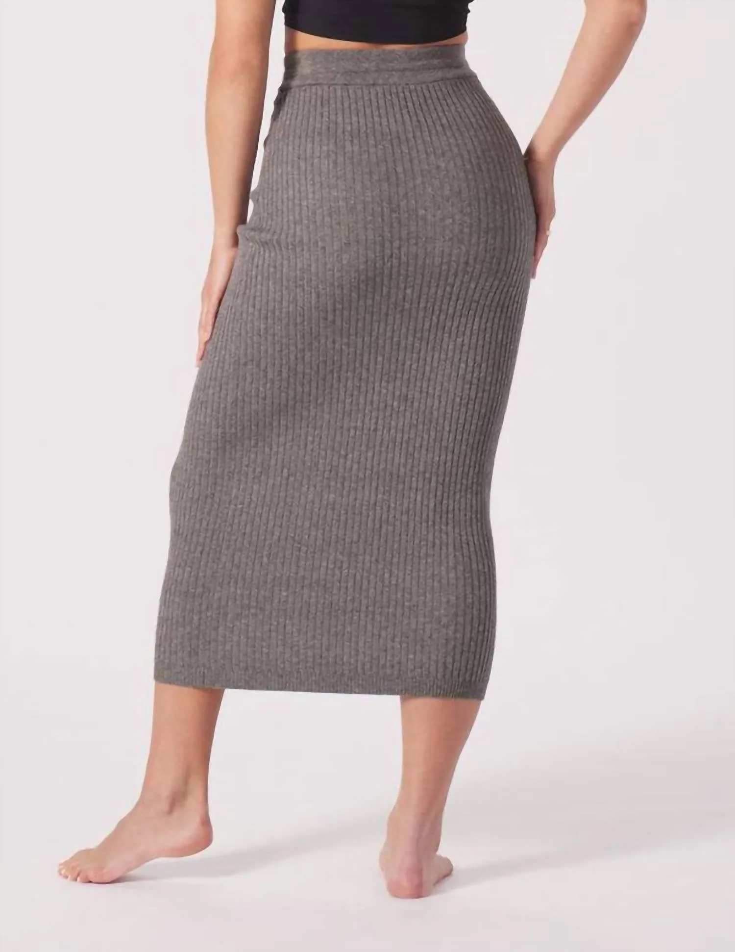 Couture Rib Skirt In Charcoal Heather