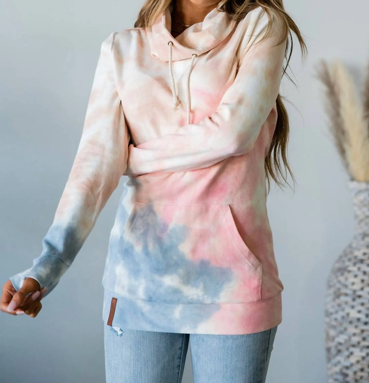 Cowlneck Sweatshirt In Cotton Candy Skies