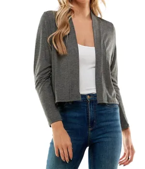 Cropped Cardigan In Charcoal