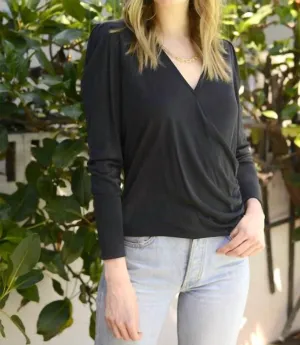 Crossover Longsleeve Top In Black