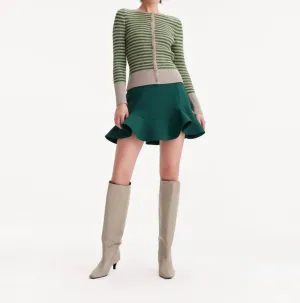 Daphne Scallop Flounce Skirt In Arctic Moss