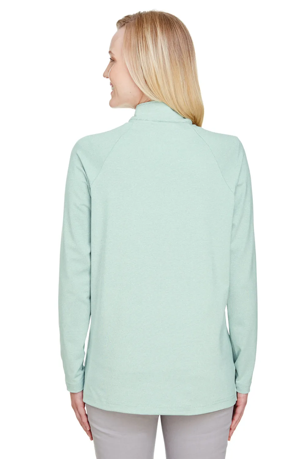 Devon & Jones Womens CrownLux Clubhouse Performance Moisture Wicking 1/4 Zip Sweatshirt - Kelly Green