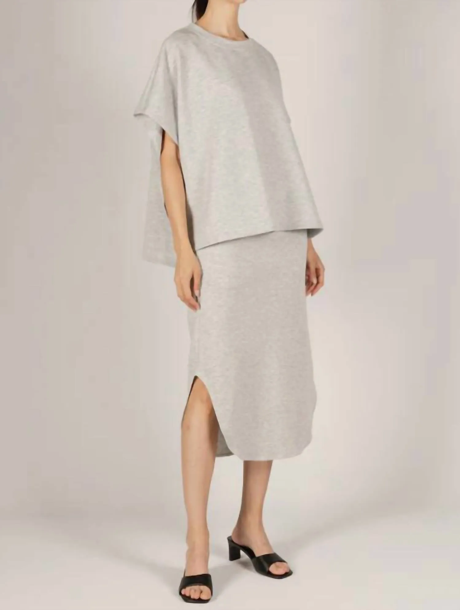 Diana Midi Skirt In Heather Grey