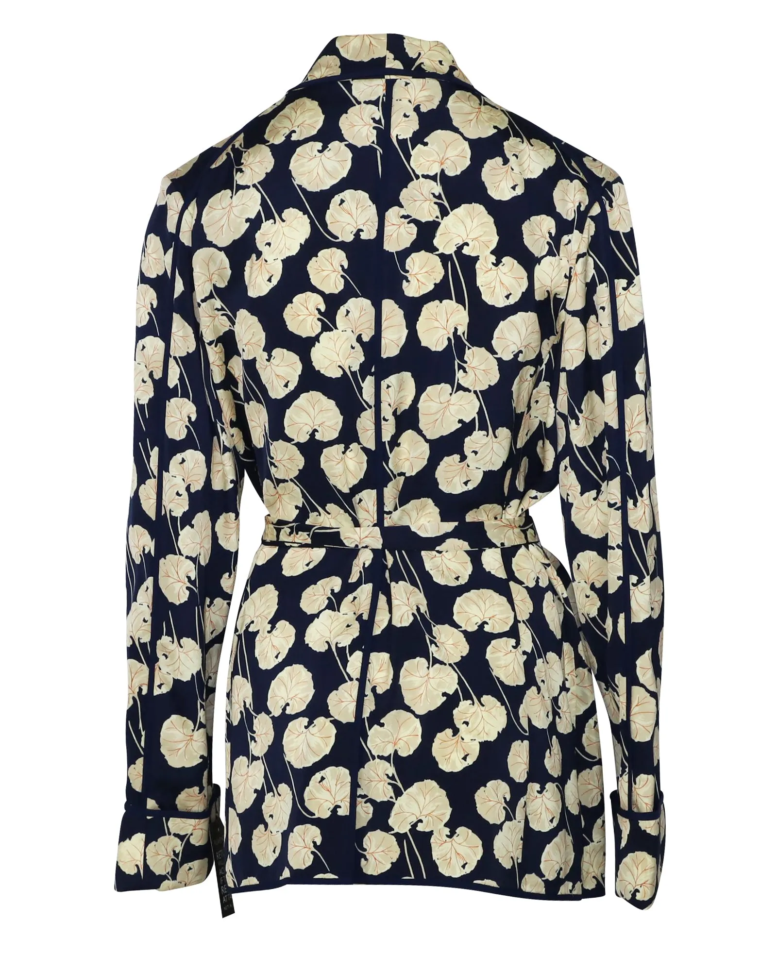 Diane Von Furstenberg Kimono Wrap Jacket in Navy Blue Viscose