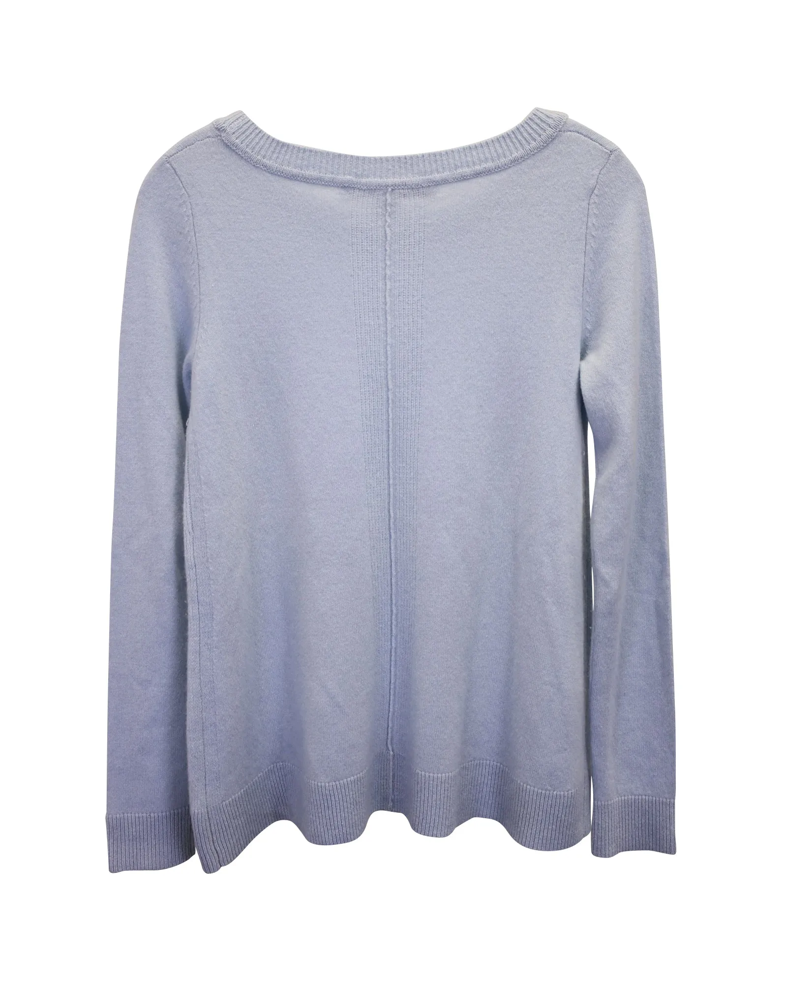 Diane Von Furstenberg Round-Neck Sweater in Light Blue Cashmere