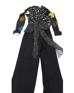 Diane von Furstenberg Sophie Dot Jumpsuit in Black Rayon