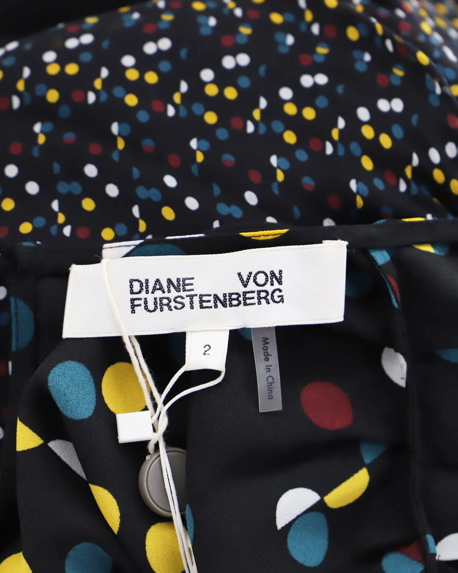 Diane von Furstenberg Sophie Dot Jumpsuit in Black Rayon