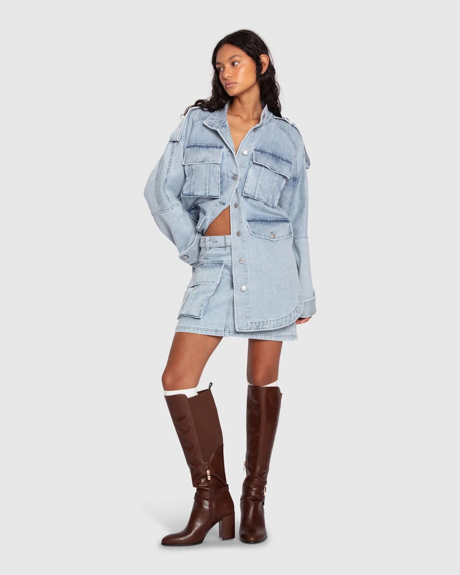 Distant Love Overshirt - Stonewash
