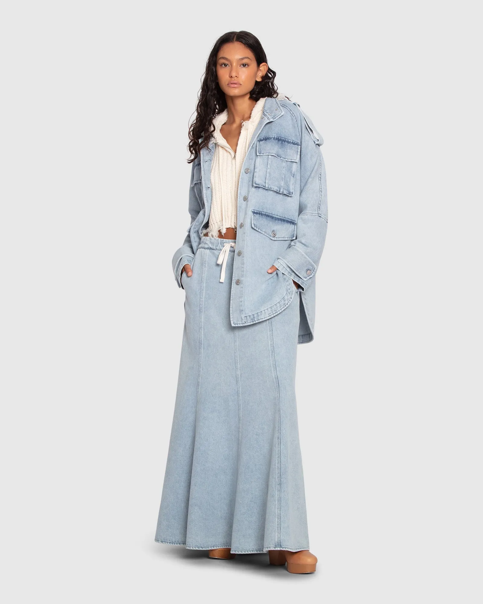 Distant Love Overshirt - Stonewash