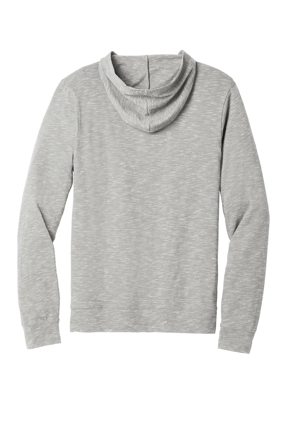 District Mens Medal Full Zip Hooded Sweatshirt Hoodie w/ Pockets - Light Grey