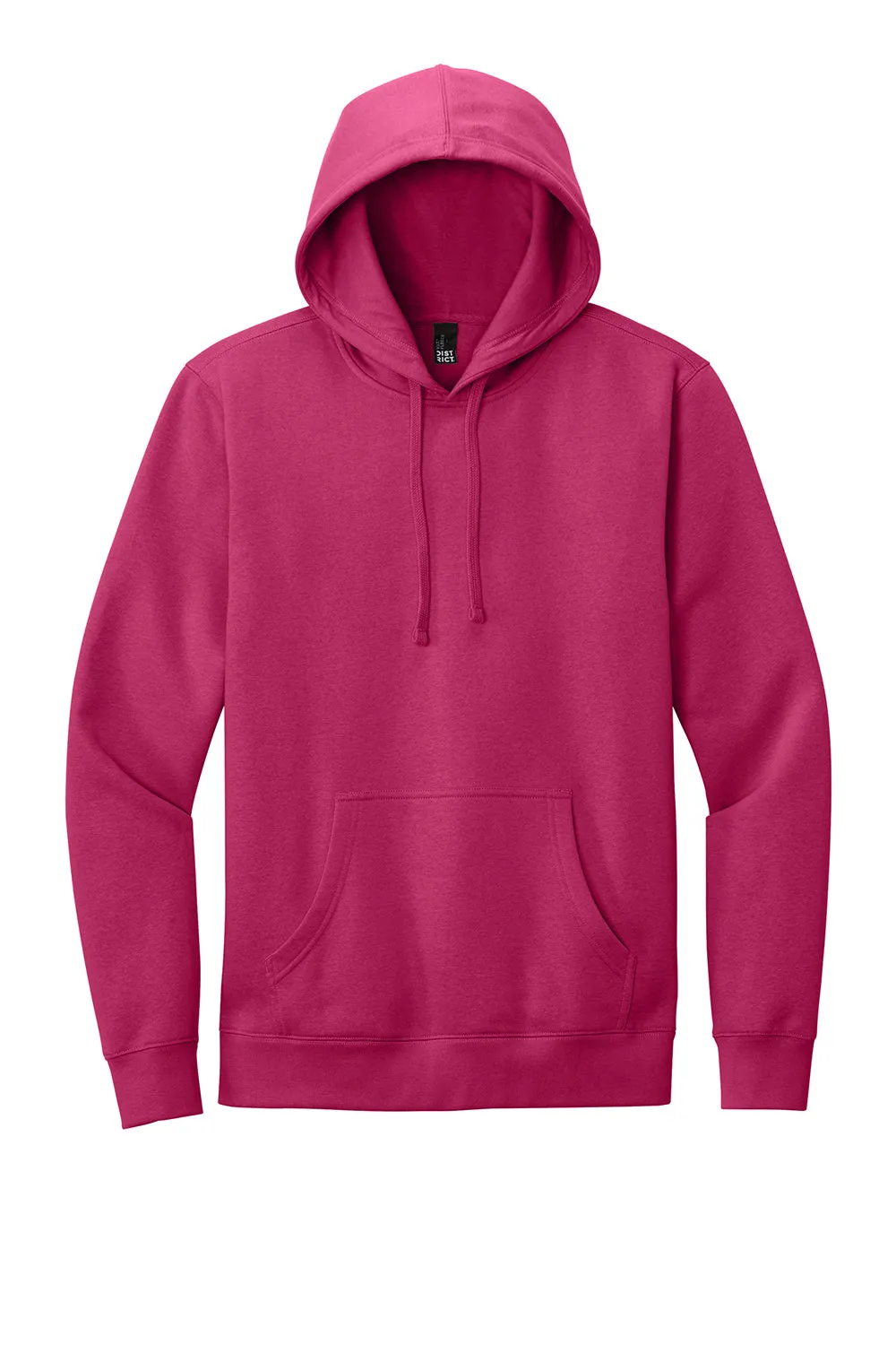 District Mens Very Important Fleece Hooded Sweatshirt Hoodie w/ Pouch Pocket - Dark Fuchsia Pink