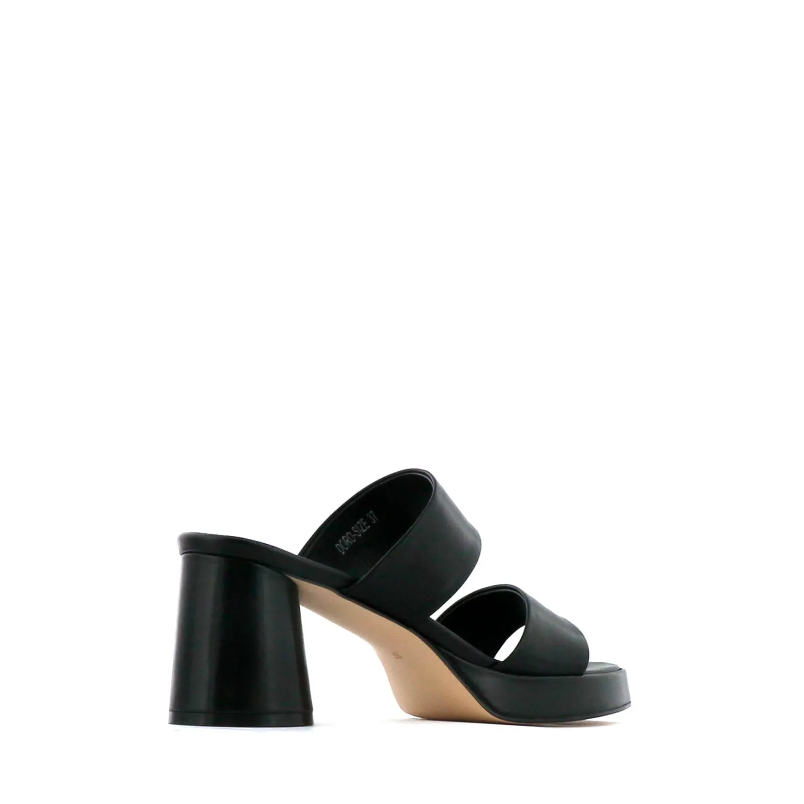 DORO LEATHER MULE HEEL SANDALS