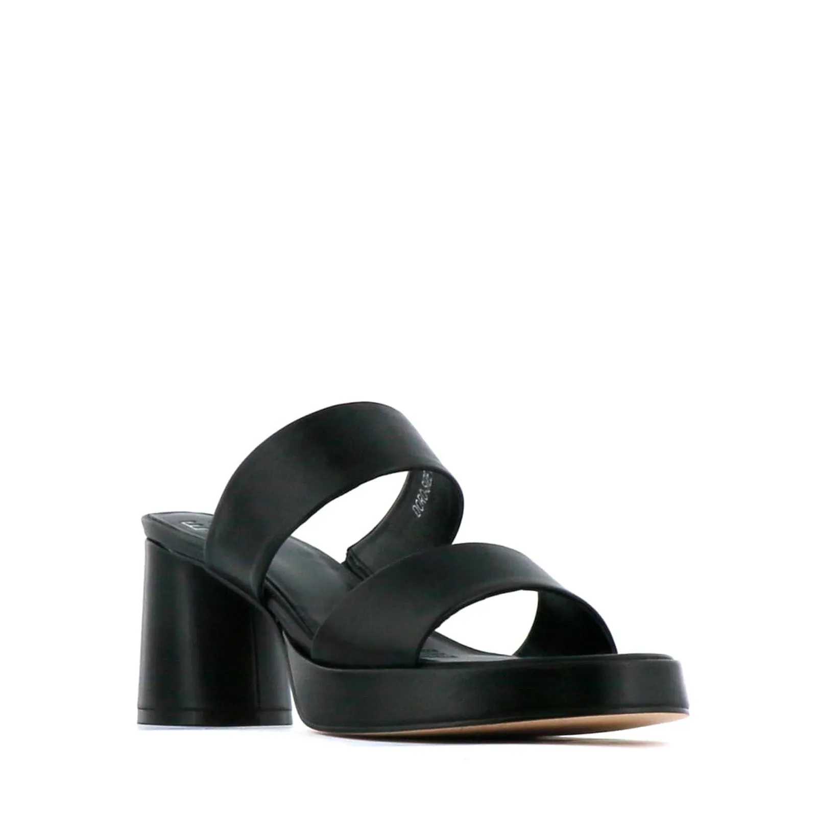 DORO LEATHER MULE HEEL SANDALS