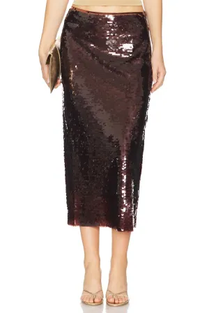 Dova Midi Skirt In Bronze