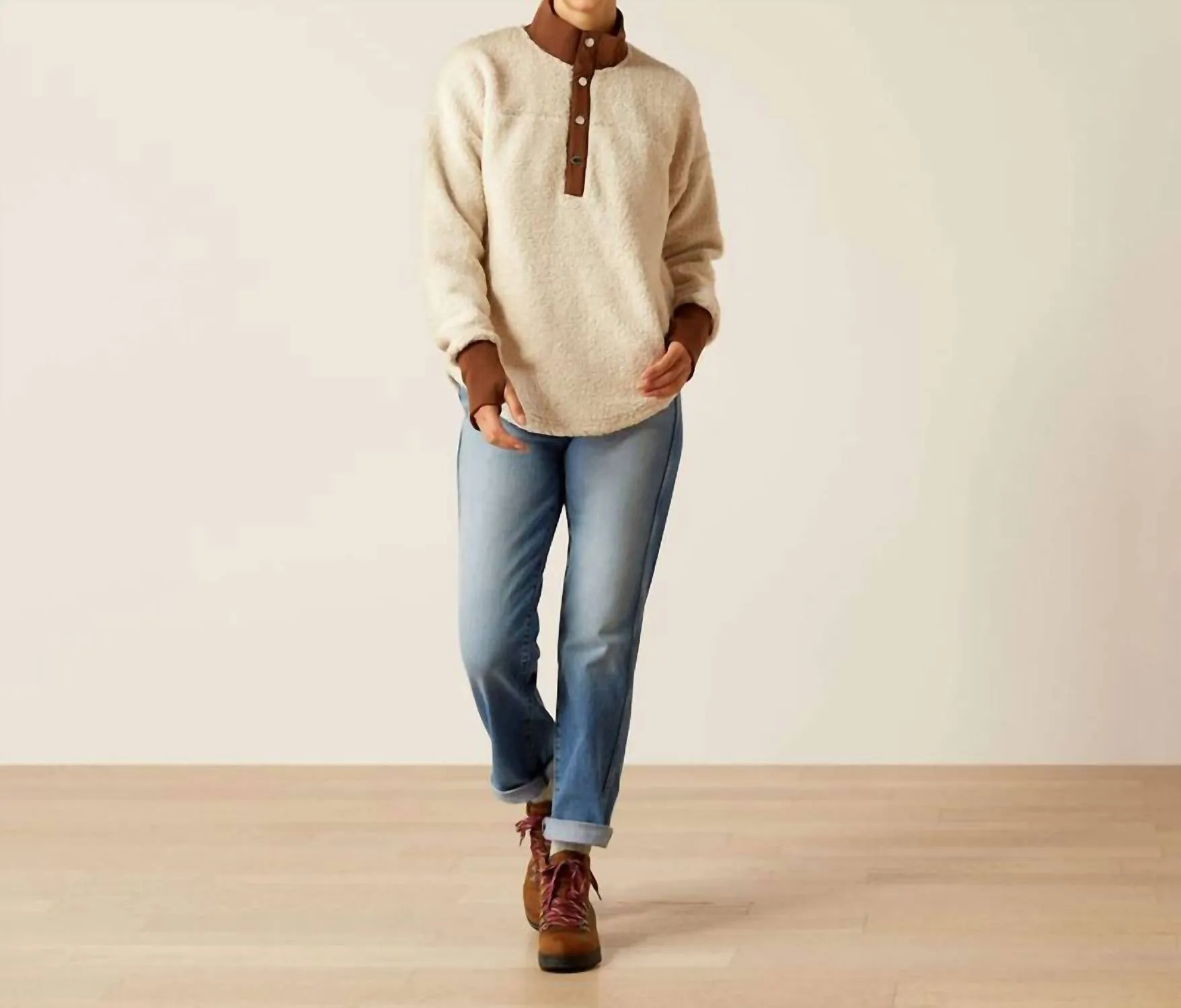 Doyen Sweatshirt In Natural/soft Silt