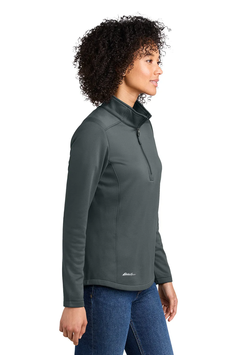 Eddie Bauer Womens Smooth Fleece 1/4 Zip Sweatshirt - Iron Gate Grey
