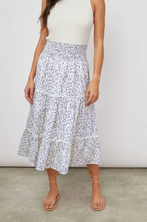 Edina Midi Skirt In Watercolor Buds