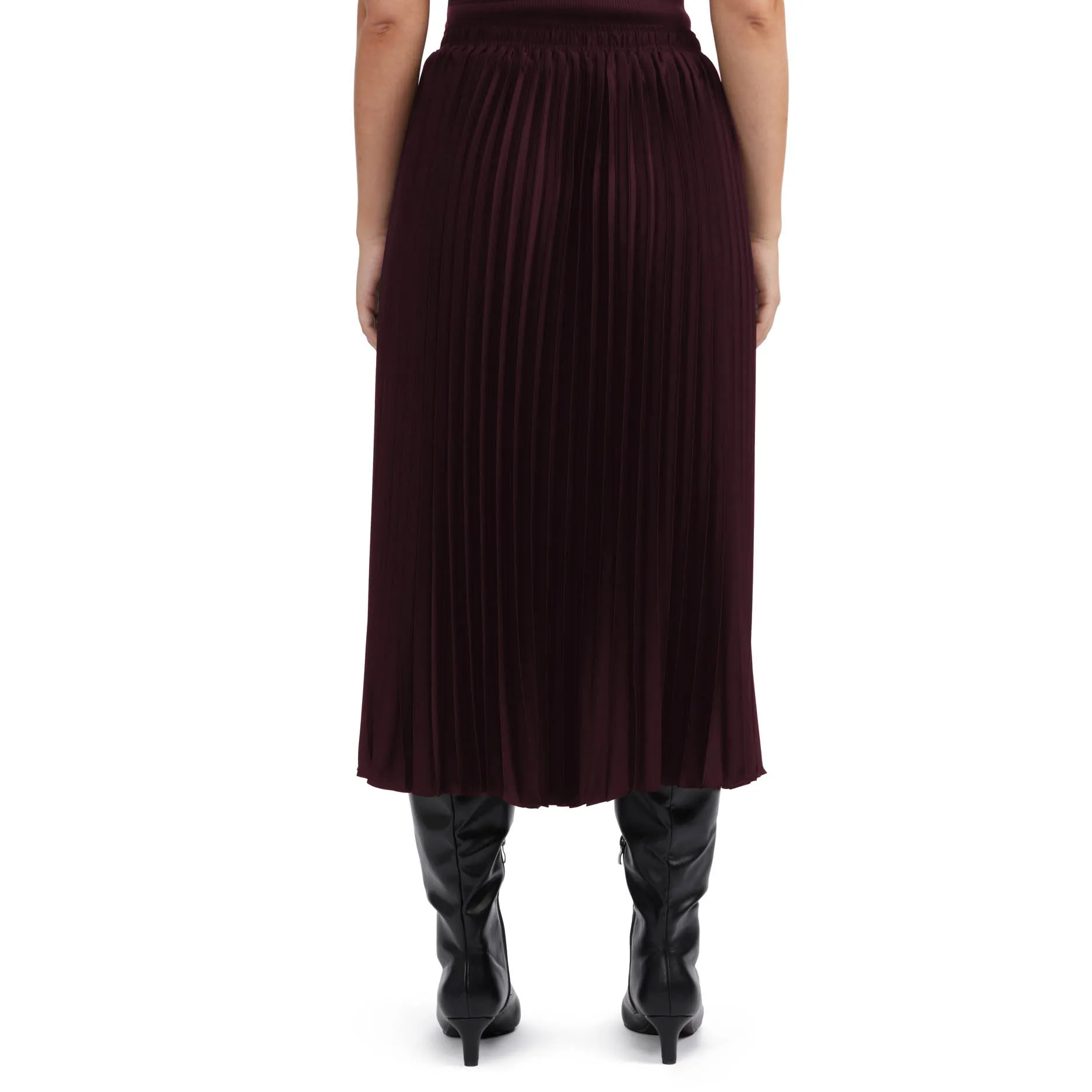 Ellen Tracy Women's Pleated Satin Midi Skirt