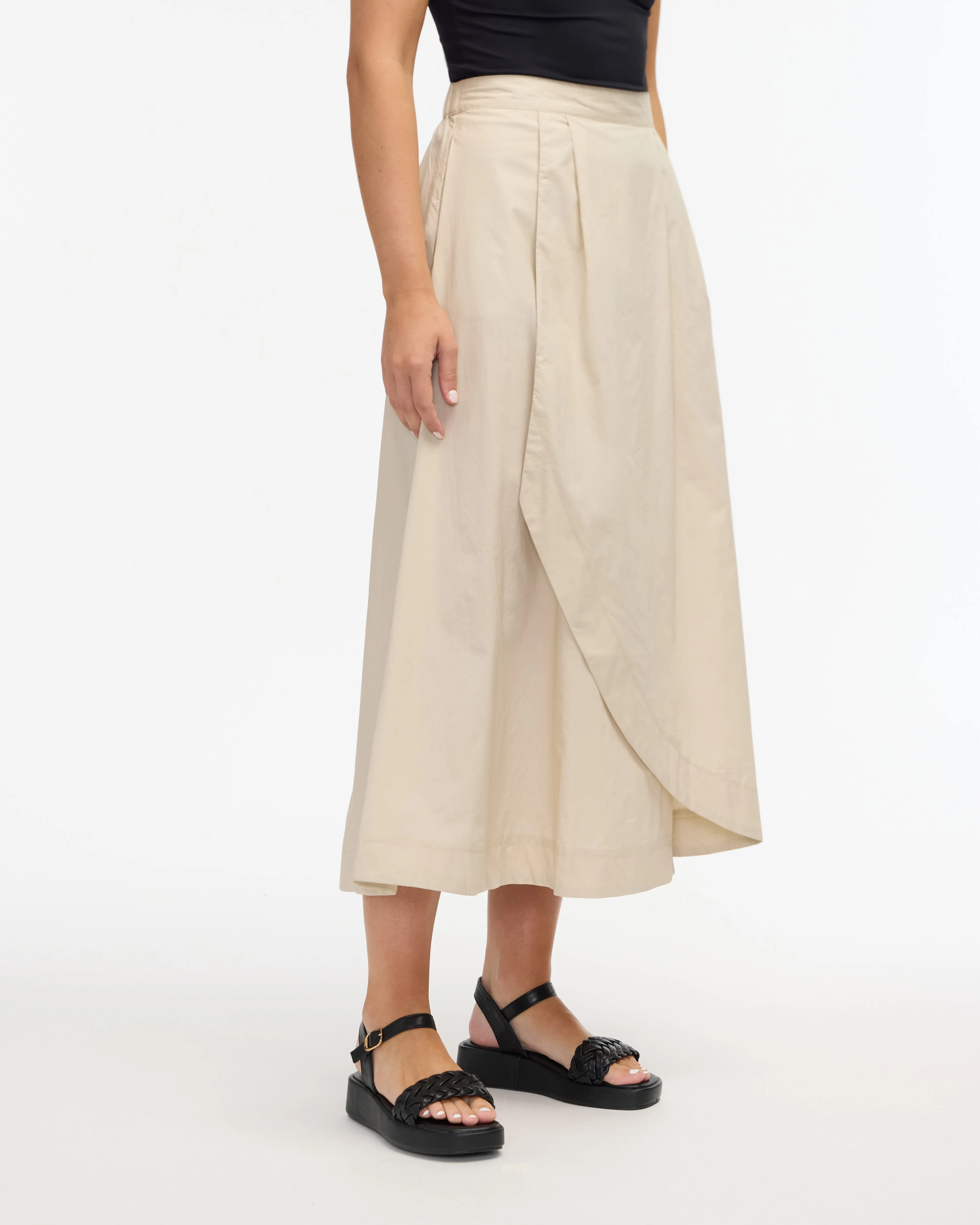 Ellen Tracy Women’s Poplin Wrap Skirt