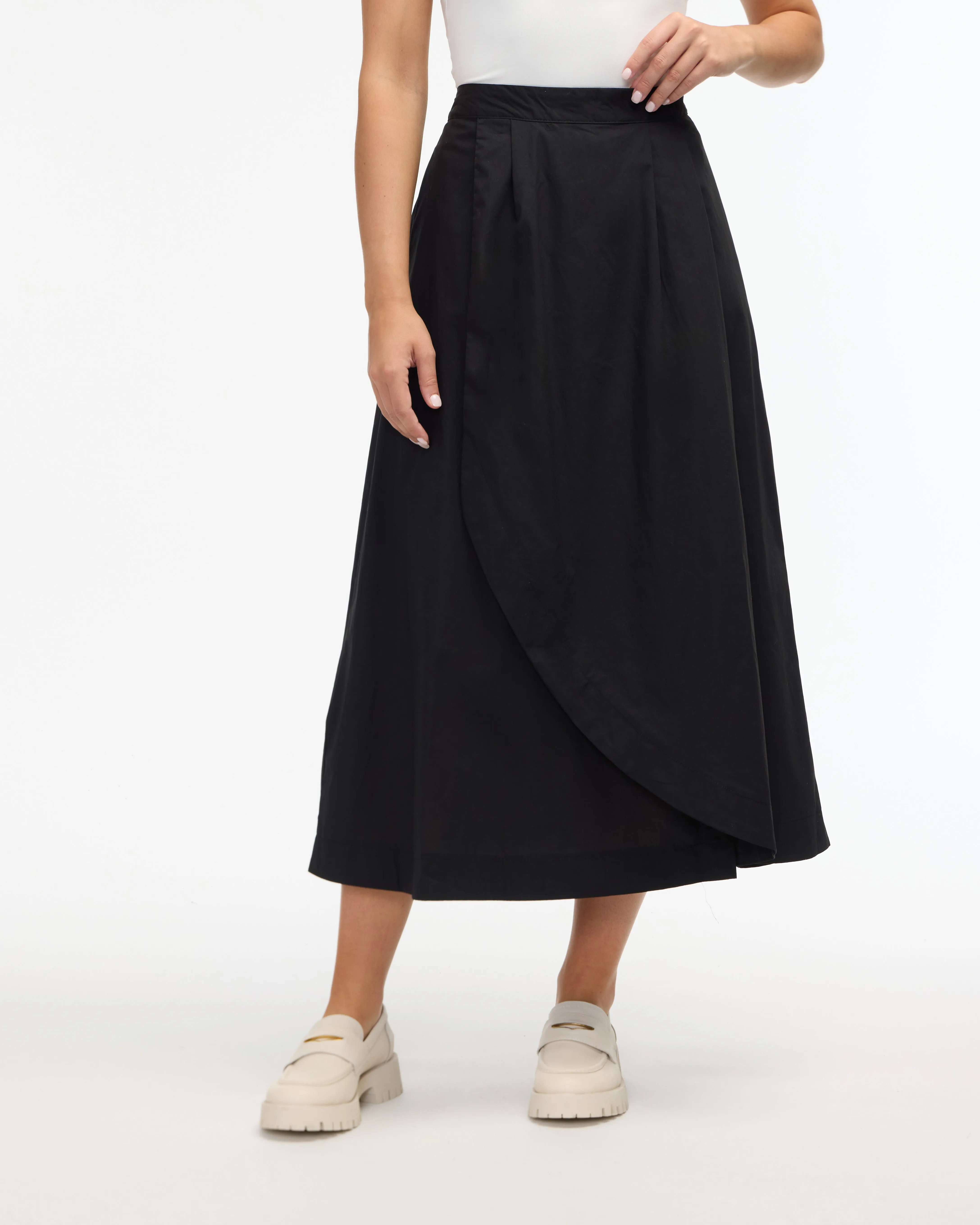 Ellen Tracy Women’s Poplin Wrap Skirt