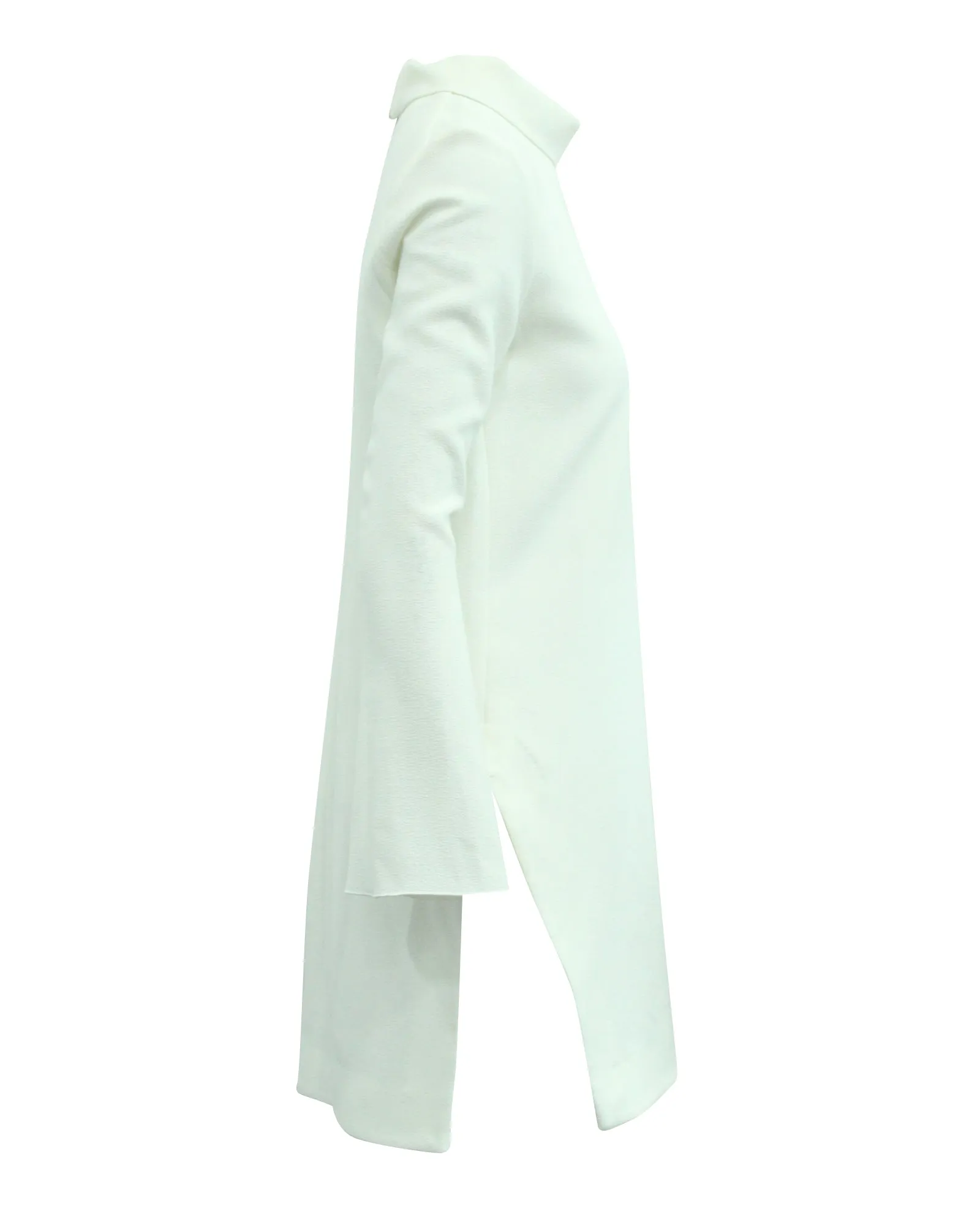 Ellery Mock Collar Top in White Polyester