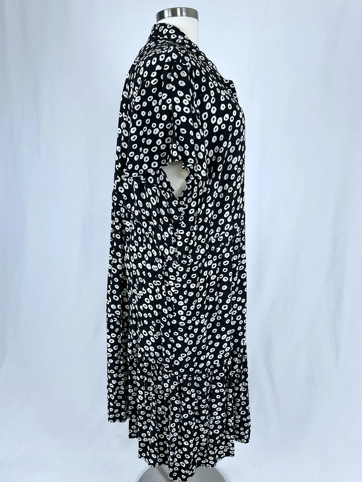 eloquii Size 28 Black & White Circles Dress