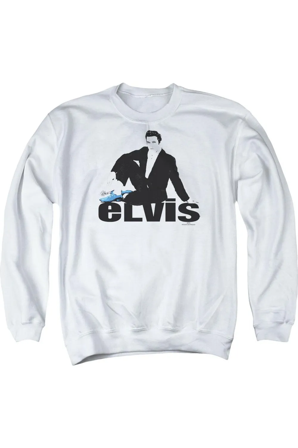 Elvis Presley Blue Suede Adult Crewneck Sweatshirt