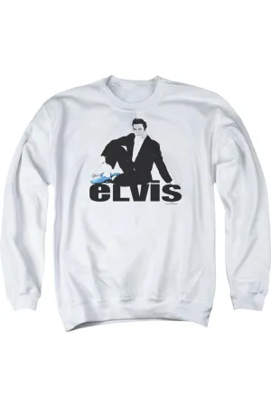 Elvis Presley Blue Suede Adult Crewneck Sweatshirt