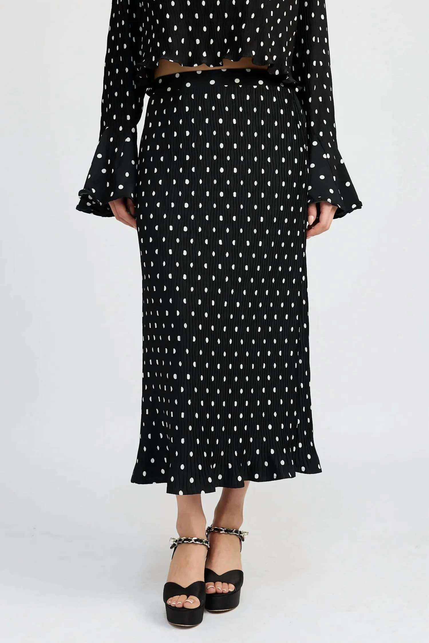 Emma Midi Skirt In Black White