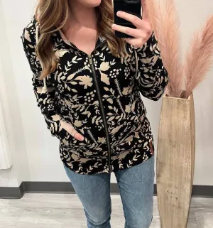 Enchanted Full Zip Sweatshirt In Black