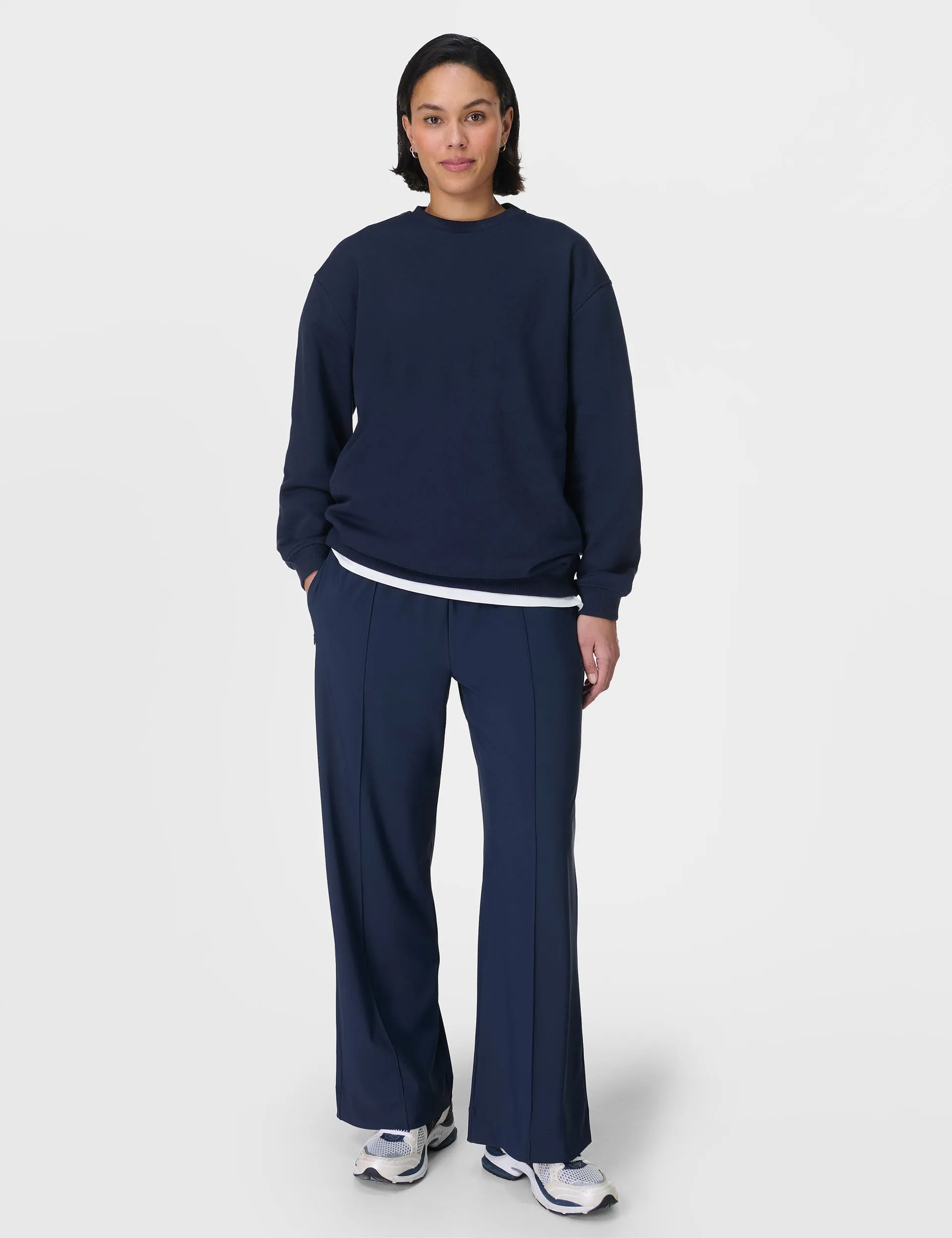 Explore More Longline Sweatshirt - Navy Blue