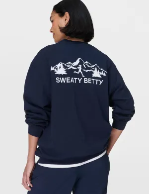 Explore More Longline Sweatshirt - Navy Blue
