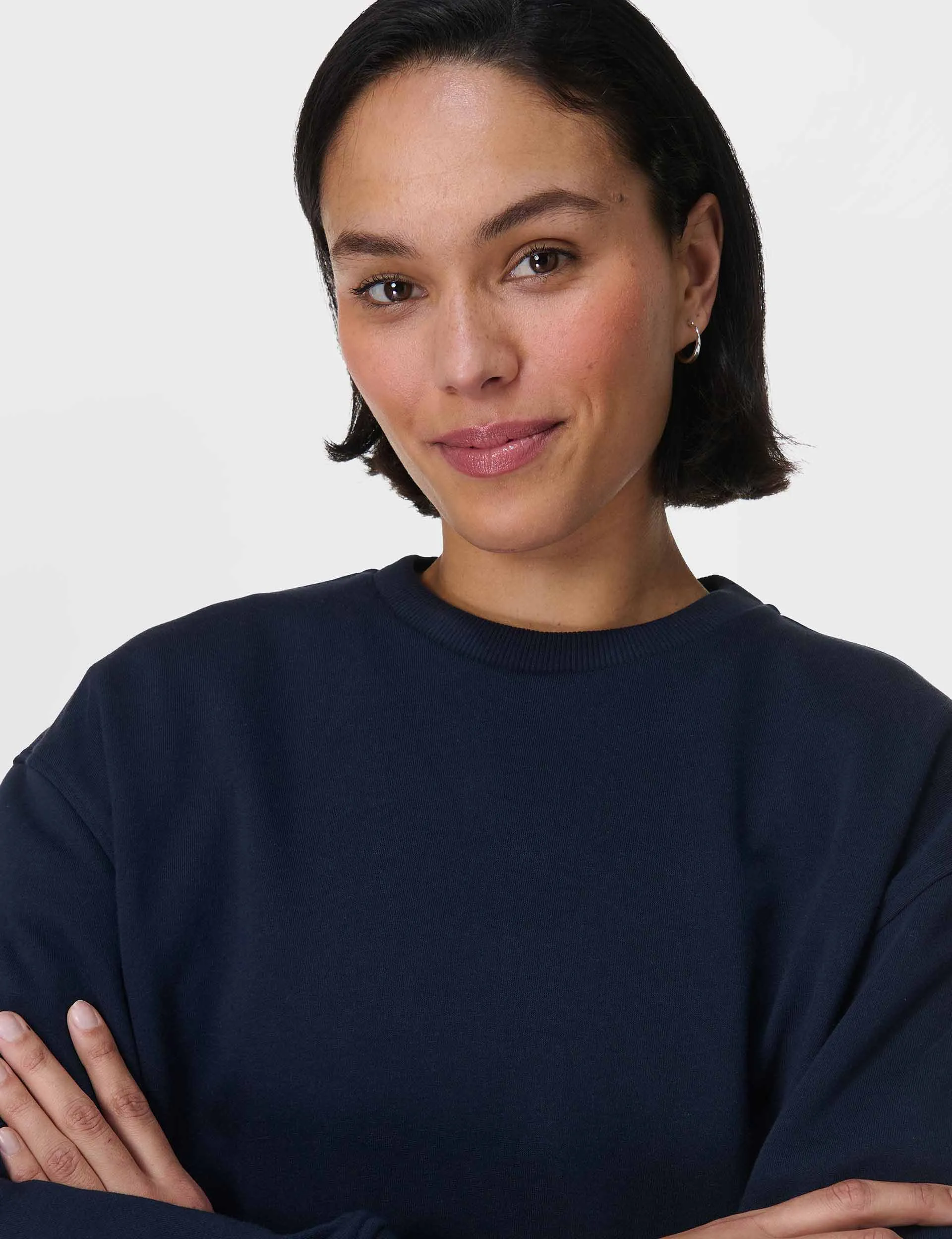 Explore More Longline Sweatshirt - Navy Blue