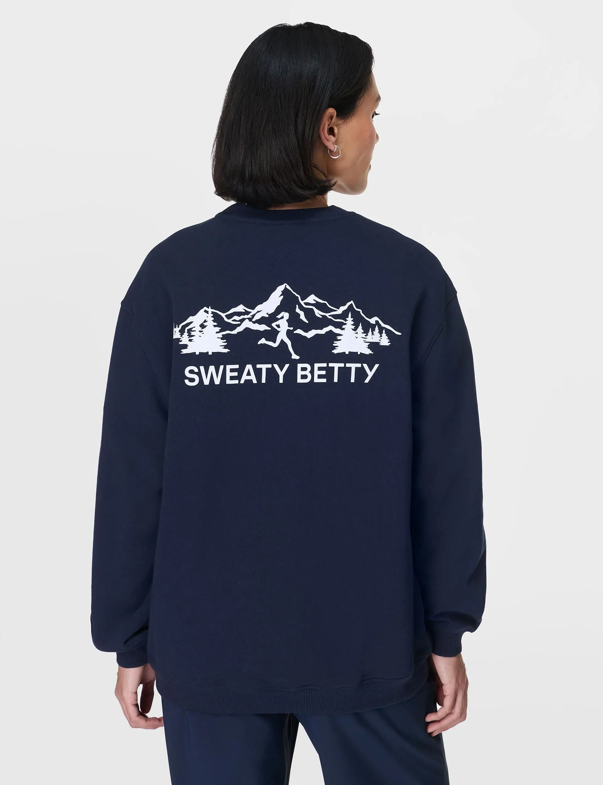 Explore More Longline Sweatshirt - Navy Blue